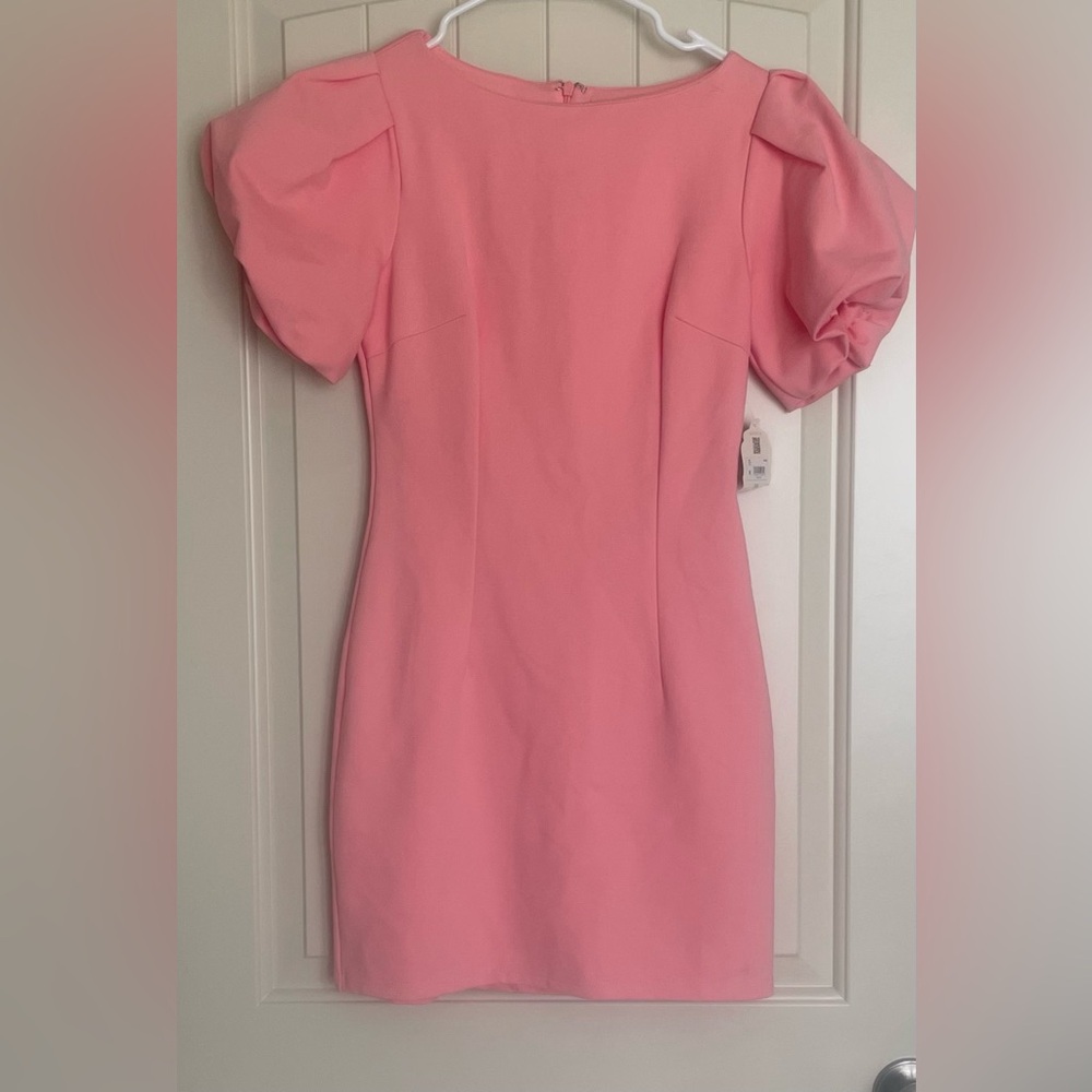 Altar'd State Pink Puff Sleeve Mini Dress